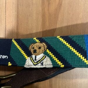 Polo by Ralph Lauren Green and Blue Belt with Bear Design